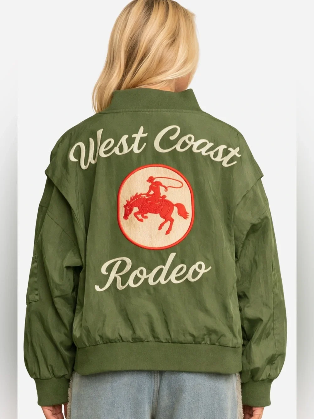 Olive Green Bomber Jacket West Voast Rodeo